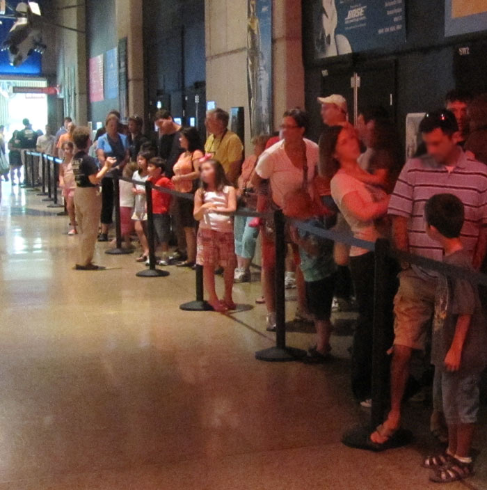 Line of People Waiting for Star Wars Exhibit