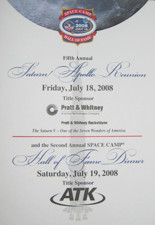 Space Camp Hall of Fame 2008 Invitation