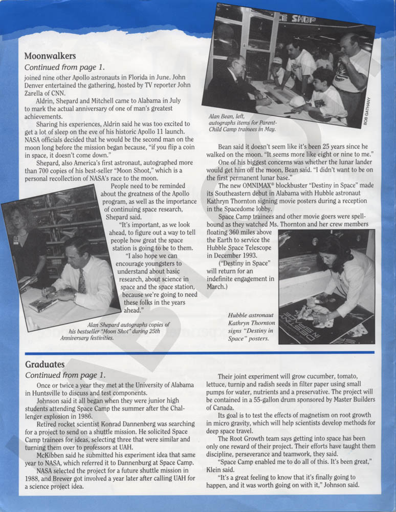 Space Camp News - Fall 1994 - Page 2