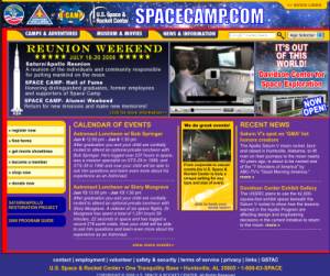 Space Camp Website circa May 2008