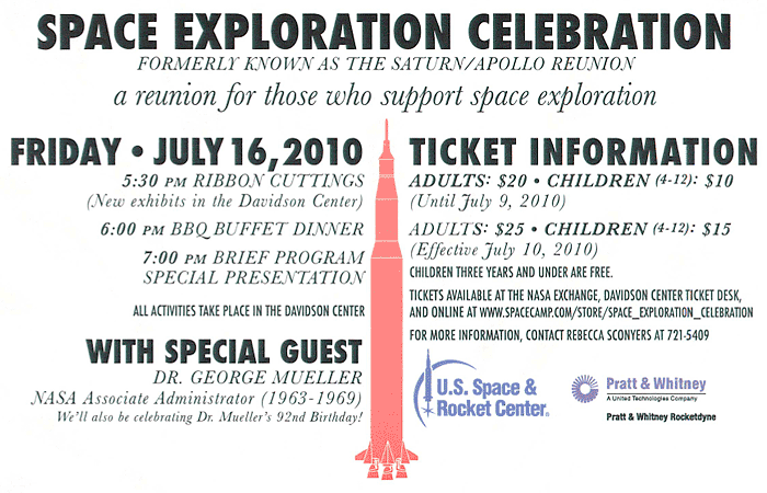 Space Exploration Celebration 2010 Invitation