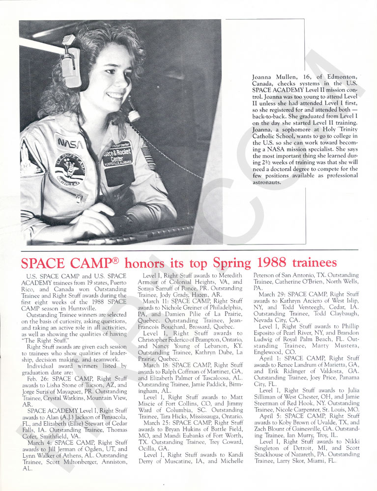 Space Camp News - Spring 1988 - Page 5