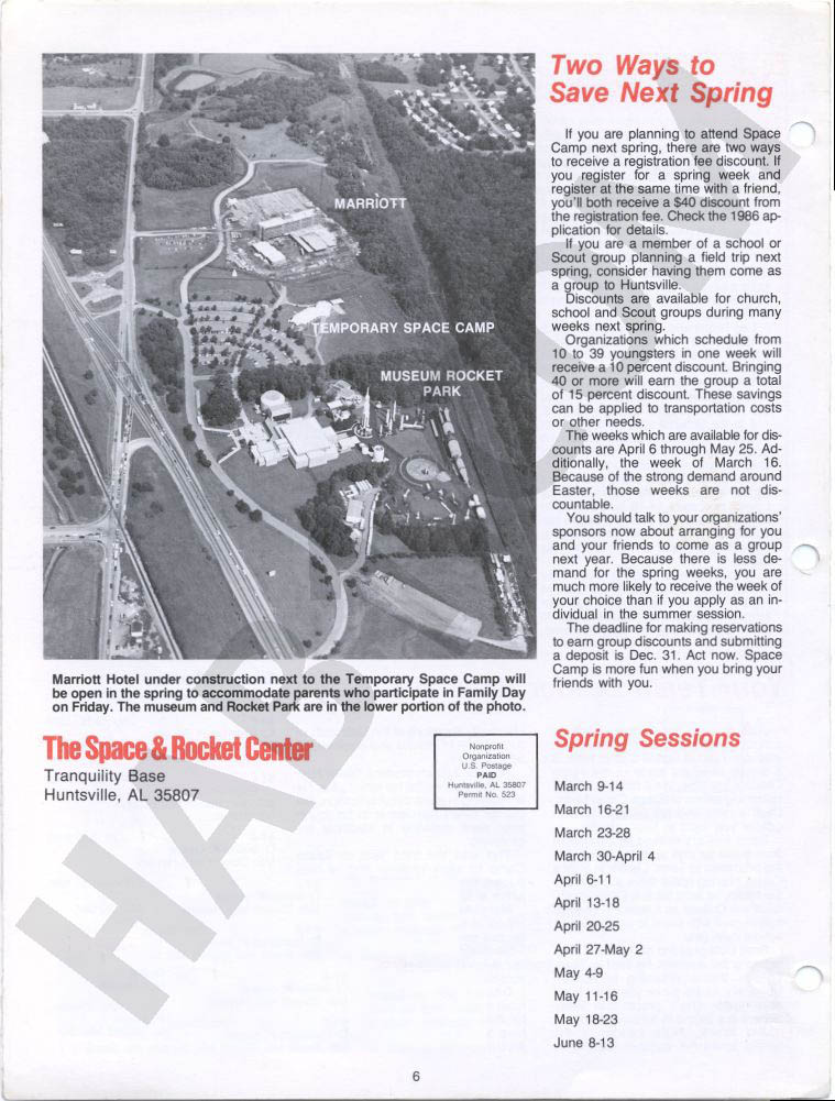 Space Camp News - Winter 1985 - Page 6