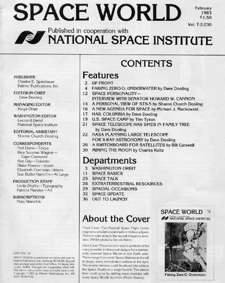 Space World - February 1983 - Table of Contents