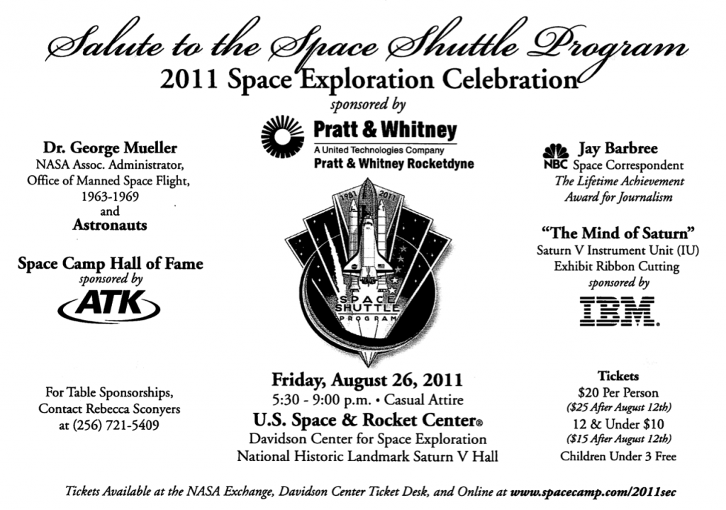 Salute to the Space Shuttle Program Invitation