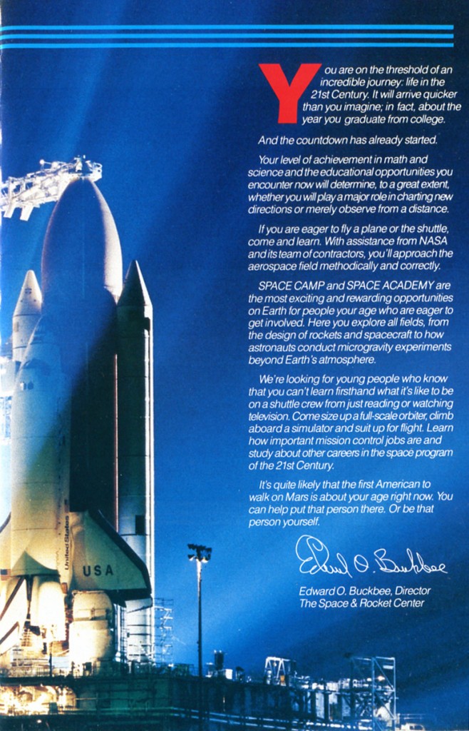 1988 Space Camp Brochure - Page 1