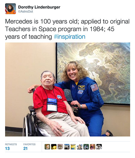 Dottie with Mercedes the 100 Year Old Space Camper