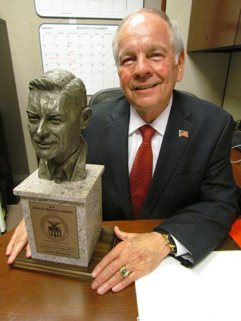 Larry Caps with his Medaris Award