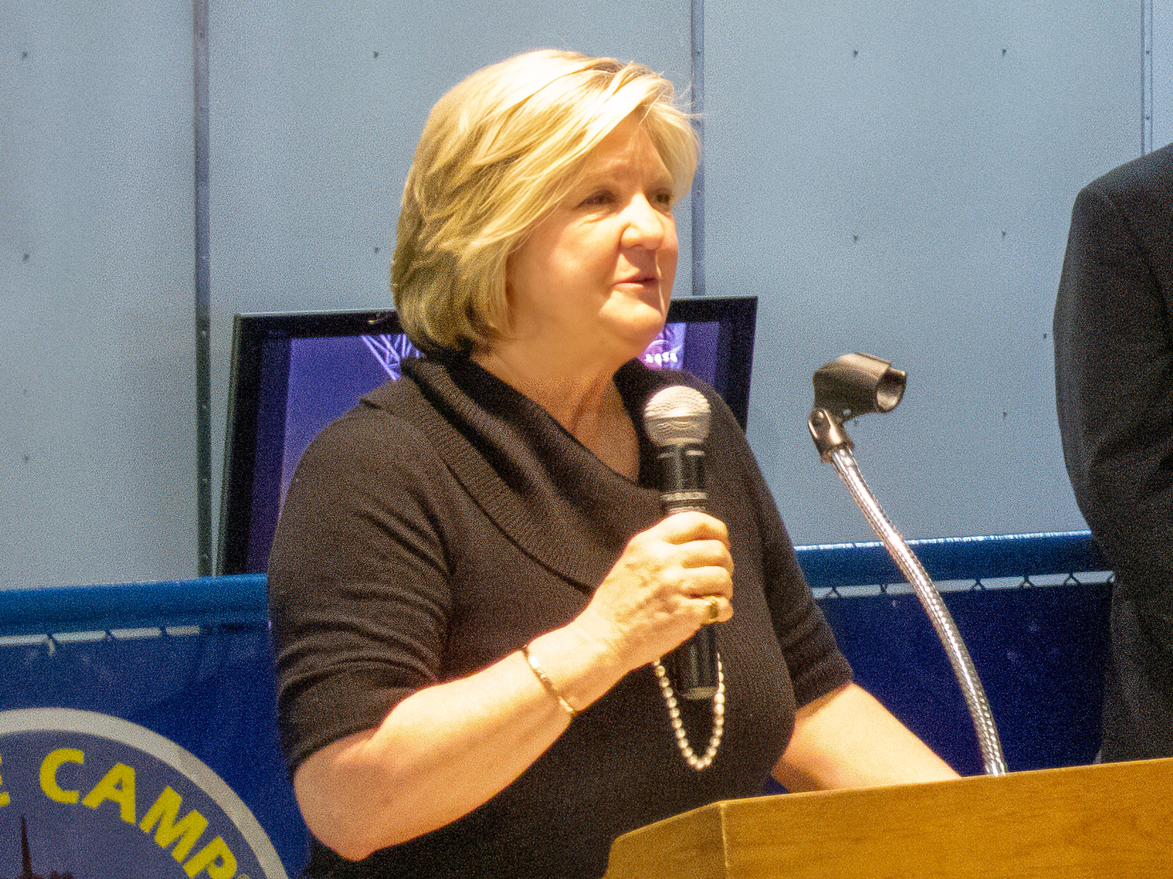 Dr. Deborah Barnhart at the 2014 Shuttle Training Aircraft fundraiser